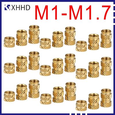 【CW】 100pcs Brass Insert Nut Hot Melt Knurled Thread Embedment Heat Inserts Copper Embed Holes for Plastic M1 M1.4 M1.6 M1.7