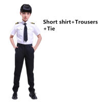 Boys Pilot Costumes for Kids Cosplay Halloween Flight Attendant Uniform Air Force Airplane House Play Party Performance Costume