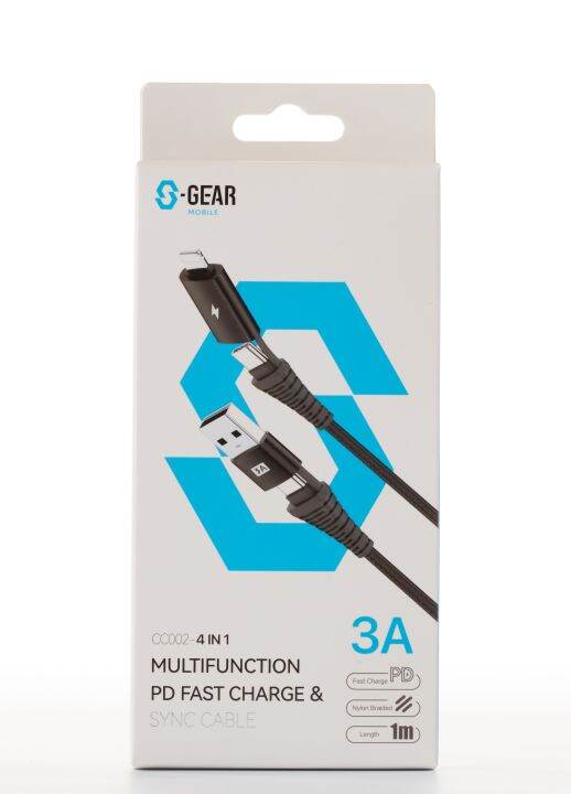 s-gear-cc002-4-in-1-cable-lightning-cable-1m-สายชาร์จ4-in-1-ของแท้-ประกัน-2ปี