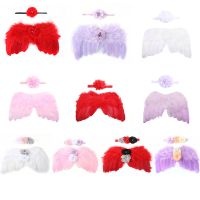 MENGLIANG Kids Dress Baby Clothing Children Hair Band Feather Wing Costumes For Infants Newborn Photography Accessories Baby Photo Props Angel Wing