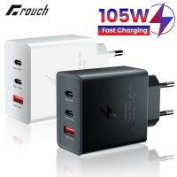 Crouch 105W เครื่องชาร์จ USB Dual PD Type C อะแดปเตอร์ชาร์จโทรศัพท์เคลื่อนที่ชาร์จแบบเร็วเหมาะสำหรับ Samsung เหมาะกับเครื่องชาร์จ Xiaomi ยูเอสบีแท็บเล็ต C