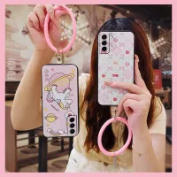 taste hang wrist Phone Case For Samsung Galaxy S22 liquid silicone creative couple cute texture Back Cover solid color