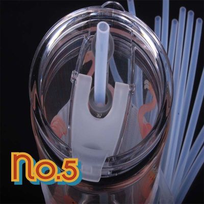 No.5 หลอดดูดน้ำซิลิโคน Soft Straw Accessories Silicone Straw Transparent