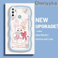 "Chenyyka สำหรับ OPPO A53 2020 4G A53s 4G A32 A33 2020 A11s การ์ตูนกระต่ายสีชมพูน่ารักสีสันน่ารักครีม Wave ขอบนุ่มกันกระแทกแบบใสเคสมือถือ Creative โปร่งใสลายกล้องถ่ายรูปปลอกง่ายป้องกันซิลิโคน Cover"