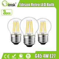 3ชิ้น G45หลอดไฟเอดิสัน LED E27 4W 40W หลอดไส้เทียบเท่า LED ไส้หลอดไฟ2700K หลอดไฟอุ่นสีขาวหรี่ได้สำหรับแสงโบราณห้อยในบ้าน