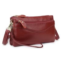 ZZOOI RanHuang New Arrive 2023 Womens Genuine Leather Messenger Bags High Quality Cow Leather Clutch Bags Mini Shoulder Bags Red B013
