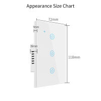 118ประเภท Us มาตรฐาน1 Gang 2 Gang 3 Gang 4 Gang Tuya Wifi Touch Blue Tooth Smart Wall Switch