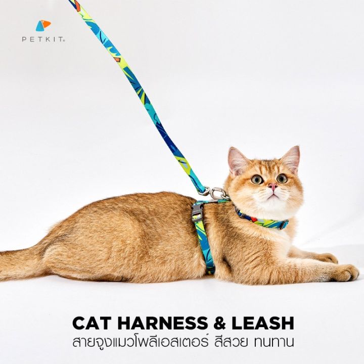 petkit-cat-harness-amp-leash-สายจูงสัตว์เลี้ยง-ผ้าโพลีเอสเตอร์-แข็งแรงไม่บาด