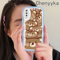 เคส Chenyyka สำหรับ VIVO S1 Pro เคสการ์ตูนหมีน่ารักแฟชั่นลายคลื่นขอบเป็นคลื่นเคสโทรศัพท์แบบใสนิ่มกันกระแทกหลากสีดีไซน์ใหม่เคสป้องกันเลนส์กล้องซิลิโคน