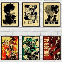 ♠♤ﺴ อะนิเมะกระดาษคราฟท์ My Hero Academia Dabi ภาพผนังศิลปะ Himiko Toga Bakugou โปสเตอร์ภาพจิตรกรรมฝาผนังห้องนั่งเล่นตกแต่งบ้าน Cuadros