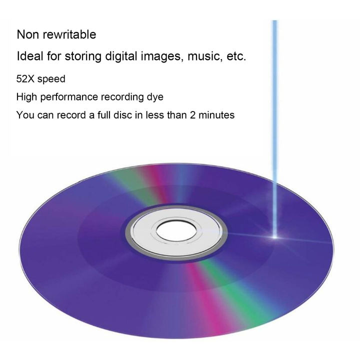 cd-r-แผ่นซีดีเปล่าแผ่นดิสก์แบบบันทึกได้ปฏิบัติ52x-700mb-เก็บเพลง175สำหรับข้อมูล