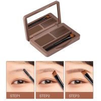 2 Colors Eyebrow Powder Waterproof Brow Powder Tint Enhancers PigmentNatrual Eyebrow Shadow Palette with Brush Makeup Cosmetic