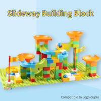 Slideway บล็อกตัวต่อ Duplo Legu ใช้งานร่วมกับตัวต่อของเล่นสำหรับเด็กวัยหัดเดินของเล่นเพื่อการศึกษาสำหรับของขวัญวันเกิดทารกสำหรับของเล่นเด็กบล็อกตัวต่อเกมปริศนาของเด็กของเล่น DIY