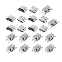 20 Pcs Type B Micro-USB 5 Pin Female Jack Socket Charger Mount Receptacle Connector, 10 Pcs 8X6X3Mm &amp; 10 Pcs 11X7X2 Mm