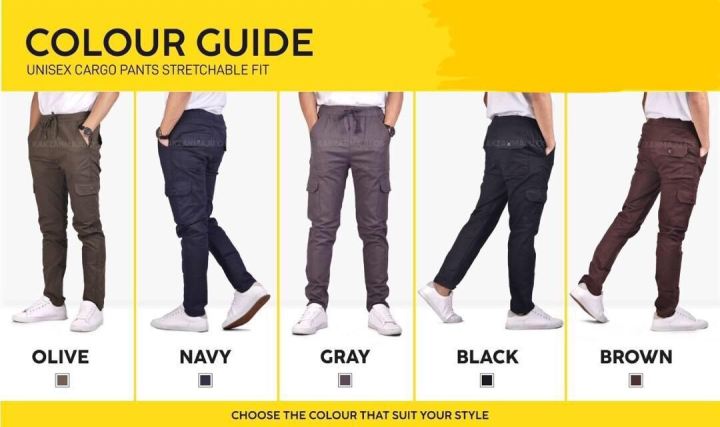 [Beyond Style] Cargo slack seluar 6pockt slim Fit joggers Pinggang ...