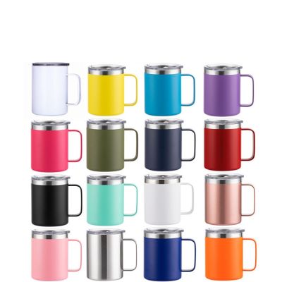 ❀  Cross-border European and 12oz mug with handle 304 stainless steel thermal insulation office cup ice coffee beer