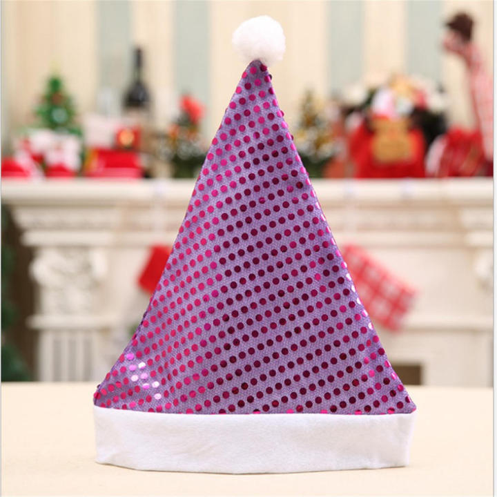 christmas-atmosphere-decoration-sequin-santa-hat-for-dress-up-gold-snowflake-party-hat-santa-hat-decorations-sequin-santa-hat