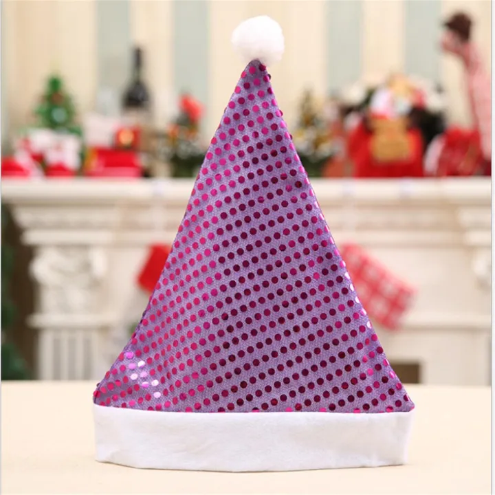 christmas-decoration-supplies-sequin-santa-hat-for-dress-up-santa-hat-decorations-sequin-santa-hat-gold-snowflake-party-hat