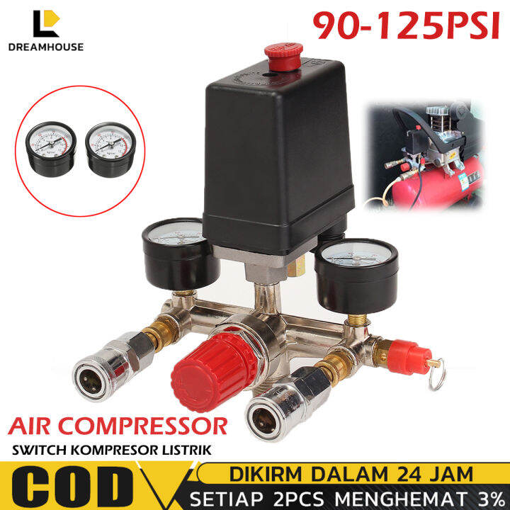 90125PSI Vitatools Switch Otomatis Mesin Compressor Automatic Pressure Switch Kompresor Listrik