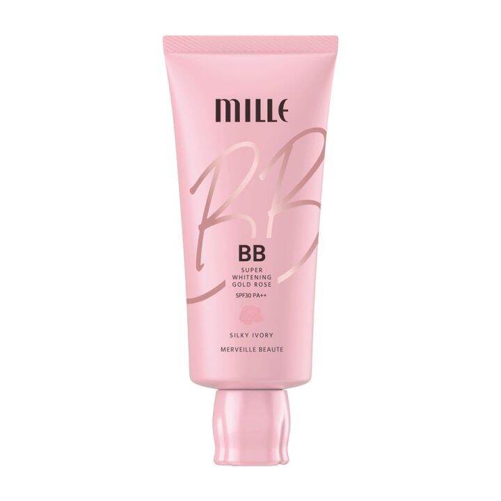 mille-บีบีครีม-หลอดชมพู-super-whitening-gold-rose-bb-cream-spf30-pa-30g