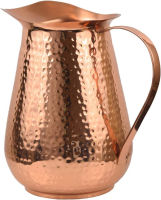 Artisans Anvil Artisan’s Anvil Copper Pitcher w/Copper Handle, Pure 100% Hammered Vessel, Heavy Duty Copper Jug, Handmade, 70 fl. Oz, Best for Water, Ayurveda, Moscow Mule, Cocktails 70 oz Hammered Copper