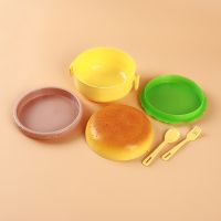 hot【cw】 Hamburger Round Boxs Kids Food Lunchbox Containers Bento Sushi Set Plastic Burger