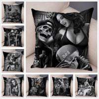 Pillowcase Decoration Cartoon Pillowcase Motorcycle Skull Sexy Girl Cushion Cover Sofa Home Decoration