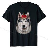 Siberian Husky Dog Wearing an Imperial Crown, T-Shirt Fashion Men Top T-shirts Cotton Tops &amp; Tees Printed On