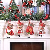 Christmas Stockings Socks Snowman Santa Elk Bear Printing Candy Gifts Bag Fireplace Xmas Navidad Tree Decorations New Year 2022 Socks Tights