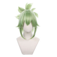 HotGenshin Impact Kuki Shinobu คอสเพลย์วิกผม40ซม. สีเขียวตรงผู้หญิงคอสเพลย์ Wigs ทนความร้อน Perucas สังเคราะห์ผม