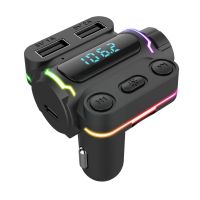 Ambient Light Bluetooth 5.0 Fm Transmitter Car Mp3 Receiver Tf Er Charge Handsfree Disk Wireless U Usb Fast Audio I6i3