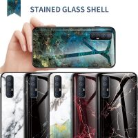 OPPO Reno3 / Reno 3 Pro (4G) Casing Fashion Marbled Glass Back Hrad Phone Case ปลอกโทรศัพท์