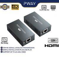 2023 HDMI Extender 4K60HZ ขยายวิดีโอเสียง ไม่บีบอัด ส่งสัญญาณได้ถึง 50 ม. ใช้ Cat5 Cat6 RJ45 สายเคเบิล รองรับ EDID และลูปท้องถิ่น สําหรับ PC CCTV ดาวเทียมทีวี