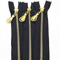 2-5pcs 18cm black nylon brass metal zipper closed automatic lock sewing process Door Hardware Locks Fabric Material