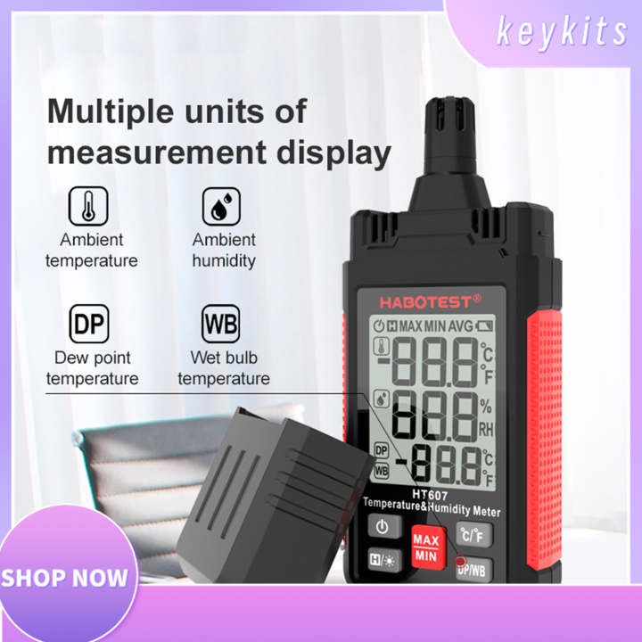 keykitsHABOTEST HT607 Digital Hygrometer Handheld Temperature