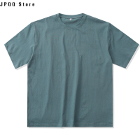 JPQQ Store Denjue เสื้อยืดผู้ชาย,เสื้อยืดผู้ชายทรงหลวมเปิดไหล่แบรนด์ดังทำจากผ้าลินินเนื้อผ้าคอตตอน240กรัมสไตล์เรโทรญี่ปุ่น