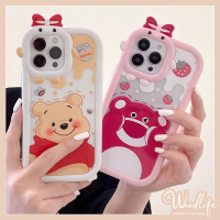 Lotso กรณี Realme C20 C15 C11 C21Y C35 C25Y C33 C30 C25 C25s C31 C21 C2 C1 C3 C17 Realme 8 9 8i 8pro 9pro + 7 5 6i 9i 5S 5 7i 3D Monster เลนส์น่ารักวินนี่เดอะพูห์สตรอเบอร์รี่เปลือกนุ่มเนย