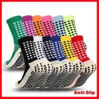 【YD】 Football Socks for Soccer Tennis  Basketball Grip Mens Non-Slip Anti-Slip Medium Sleeve Training