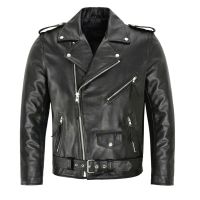 Boutique Punk Men PU Leather Jacket Motorcycle Fashion Slim Fit Leather Coat