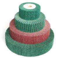 1Pc Non-woven Scouring Pad 4 /5 /6 /8 /10 /12 Grinding Wheel Flap Mop Polishing Wheel Nylon Fiber Disc 20mm Bore 2 thickness