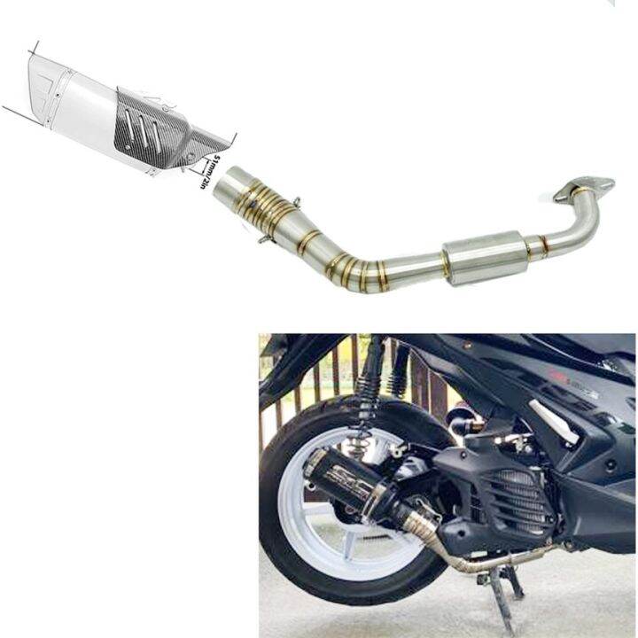 [Hot On Sale] For Akrapovic 51mm Big Elbow Pipe Aerox V2 V1 Aerox 155 Silencer Exhaust pipe for