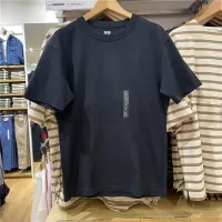 [ส่งของ]UNIQlLO 2023 เสื้อยืดลําลองสําหรับผู้ชายผู้หญิงผ้าฝ้ายแขนสั้นคอกลมสีพื้น 433028