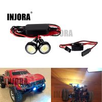 【❐】 BIDORA LIFESTYLE INJORA รถ RC ไฟสีขาว LED หน้า22มม. พร้อมสวิตช์สำหรับการแทร็กซัสสแลชรถบรรทุกหลักสูตรระยะสั้น1/10