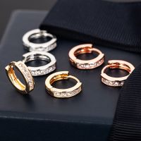 【YP】 10mm CZ Hoop Earrings Gold Color Small Round Fashion Jewelry