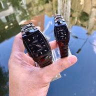 Đồng hồ thời trang nam nữ Yishi mặt chữ nhật dây kim loại đen cực đẹp MS733 thumbnail