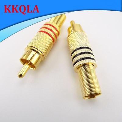 QKKQLA 3 Pair RCA Male Connector Plug Solder Soldering Audio Video Jack Adapter Connectors Adapter for RCA Cable Video