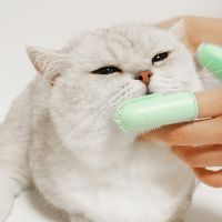 Dog Teeth Brushing Accessories - Soft Silicone Pet Nail Toothbrush for Bad Breath Cleaning pet supplies Brushes  Combs