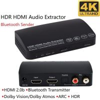 HDMI Audio Converter Extractor L/R SPDIF Toslink 5.1 ARC HDCP 2.2 4K60Hz HDR Video Audio Bluetooth Sender for Wireless Earphone