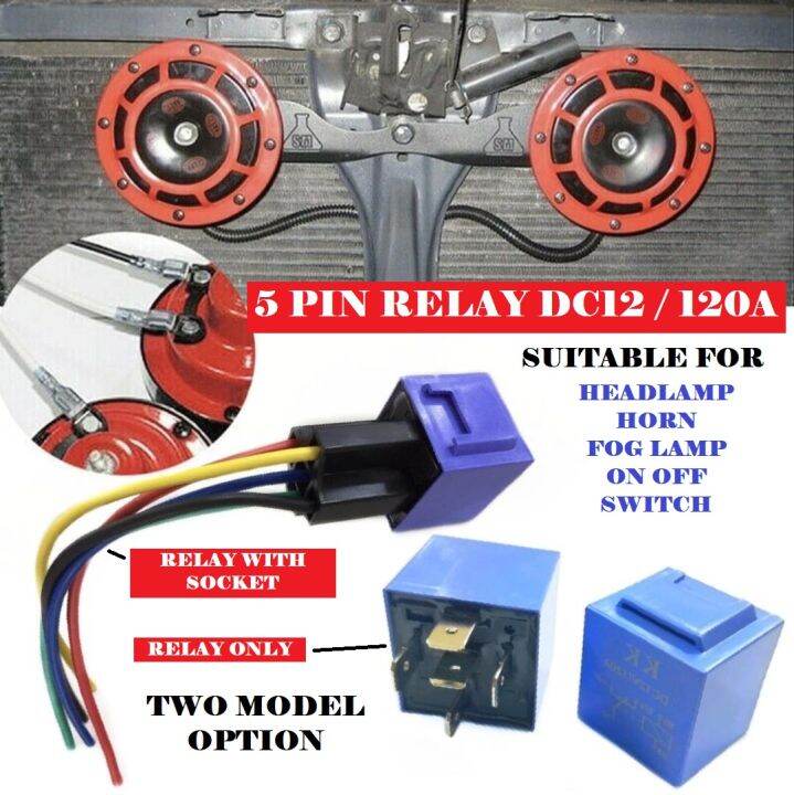 Car Relay 12V 5 Pin Car Headlamp Headlight Spot Light Spotlight Fog