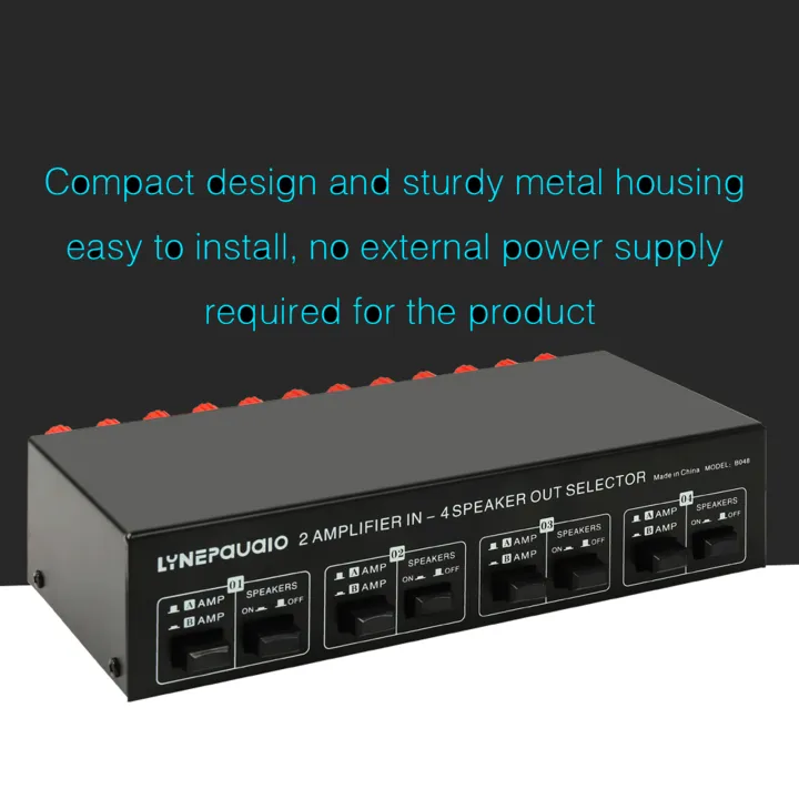 LazaraSport 2 in 4 Out Speaker Selector Switch Box MultiZone